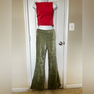 Olive Green Velvet Pants